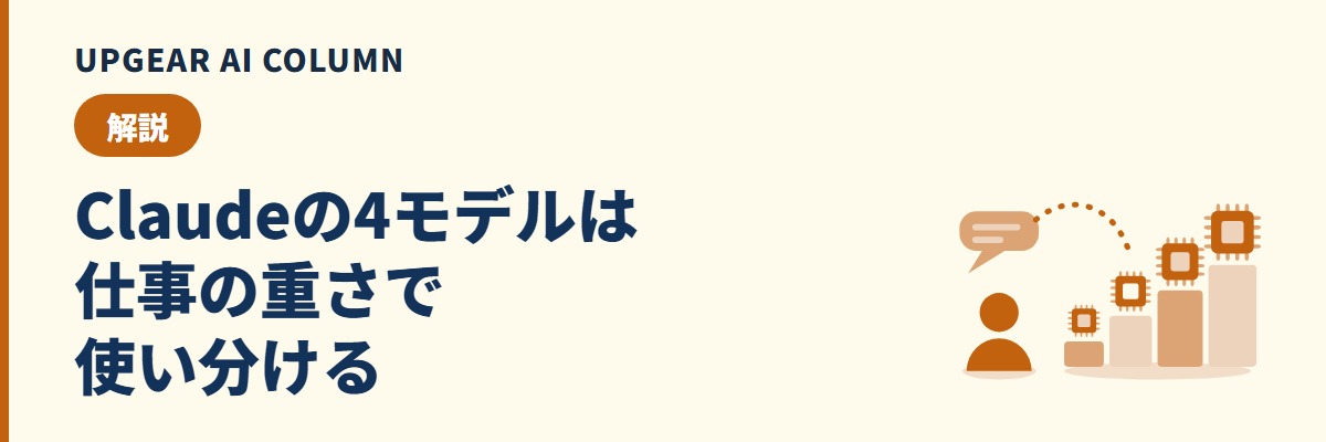 Claudeの4モデルは仕事の重さで使い分ける