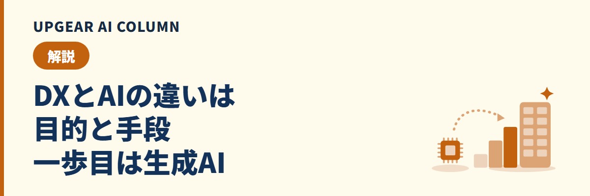 DXとAIの違いとは。DXは変革という目的、AIはその手段